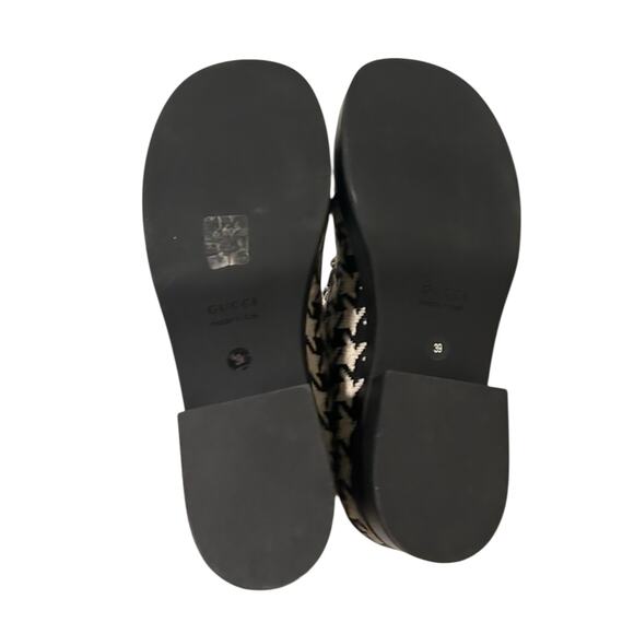 Gucci Shearling Houndstooth Ankle Boots Black White 39 - Picture 5 of 6